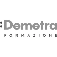 Logo ente di formazione Demetra Formazione in bianco e nero