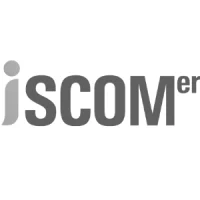 Logo ente di formazione Iscom Emilia Romagna in bianco e nero